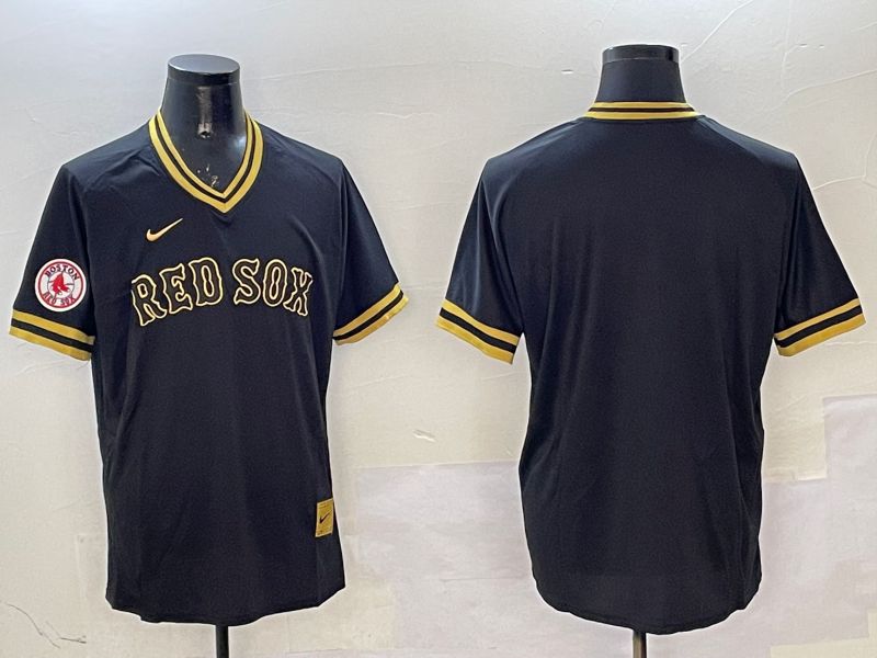 Men Boston Red Sox Blank Black Gold Game 2025 Nike MLB Jersey style 2